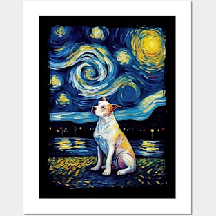 Pitbull Starry Night Posters and Art